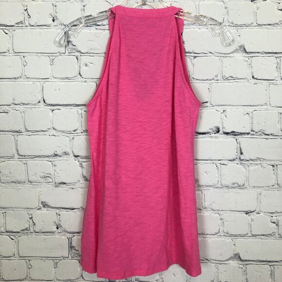 Lilly Pulitzer Shay Top Size XXS Hotty Pink Ruffle Sleeveless - Picture 3 of 6
